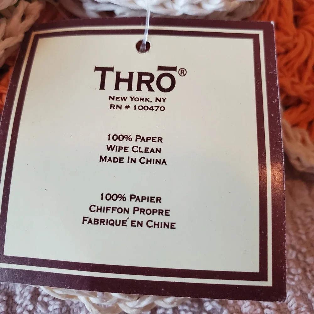 Thro‎ New York Crochet Flower Placemats Set of 4 Multicolor 15 Inch Round Retro